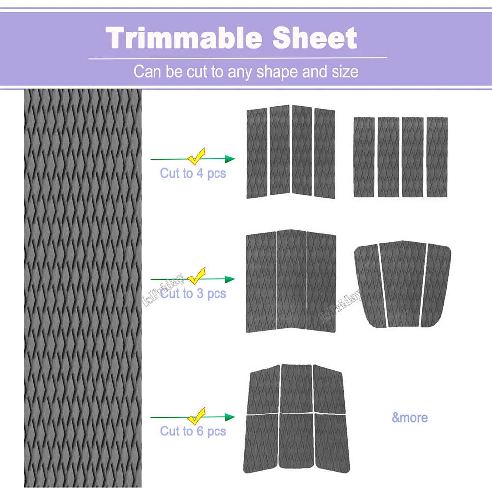 600x1200x5mm EVA Traction Foam Surfboard Jet Skis Pads SUP Paddleboard Boat Deck Sheet Anti Skid Watercraft Water Sport Flooring