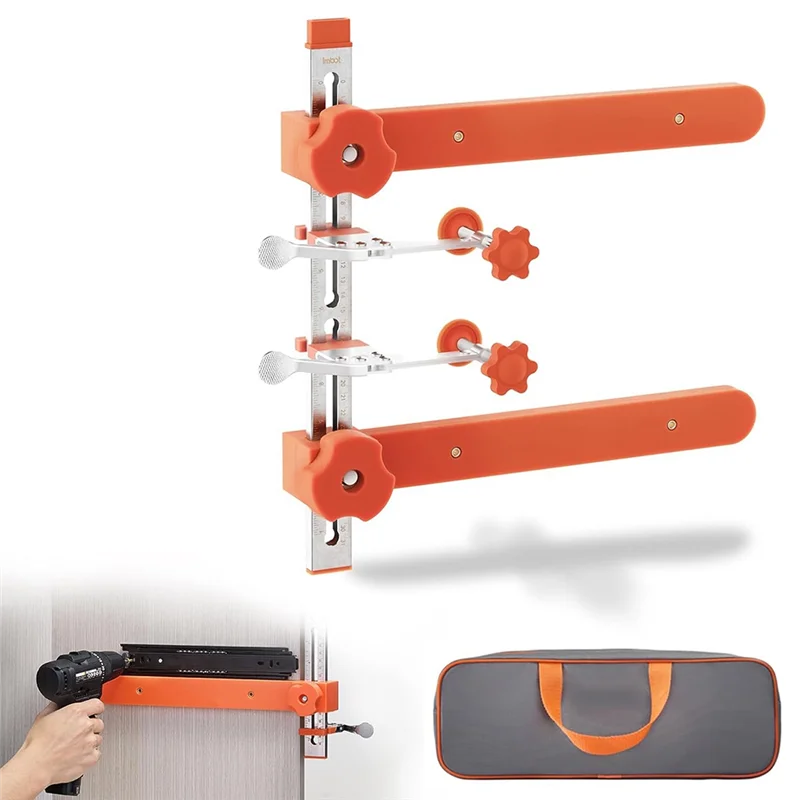 MCGS-Woodworking For Cabinet Sliding Drawer Rail Installation Aid Adjustable Splicing Quick Fix Locator Tool