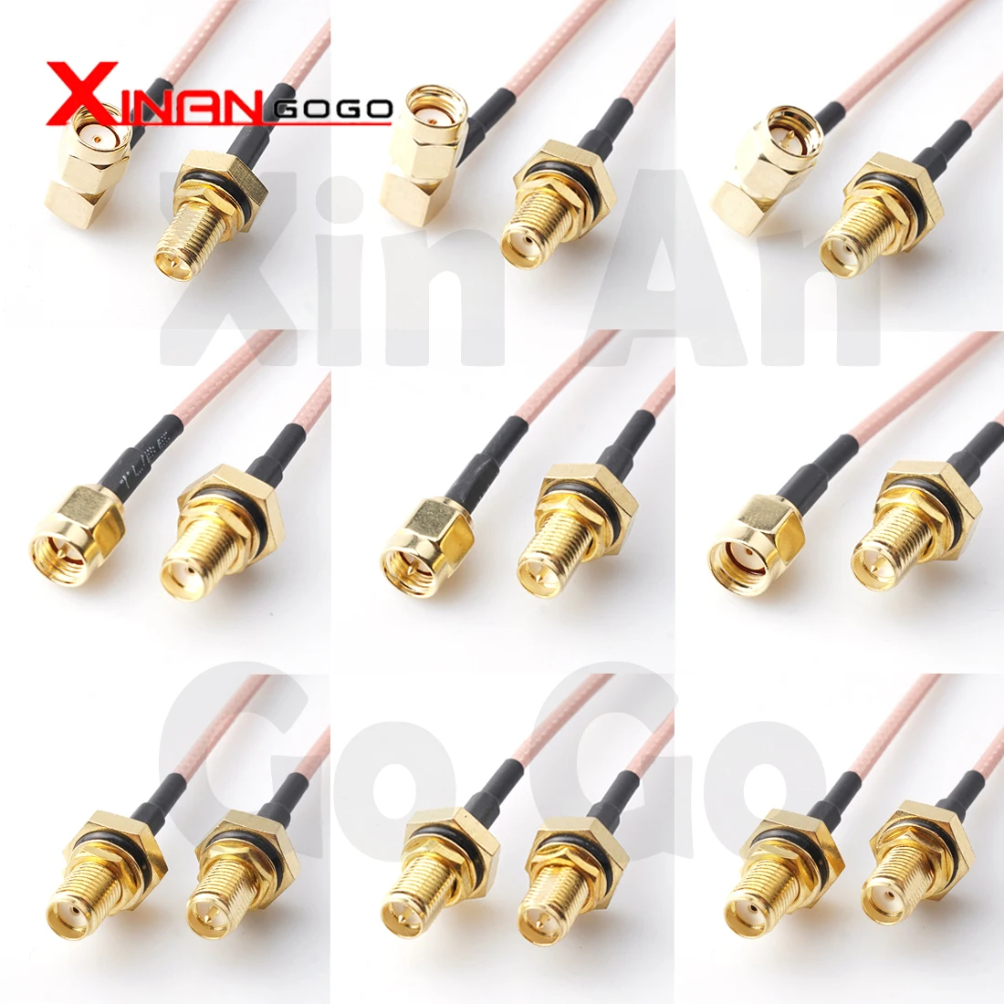 1PCS SMA Male to SMA Bulkhead Female with O-ring Antenna Feeder Cable Assembly Right Angel to RP Female Pigtail Cable RG316