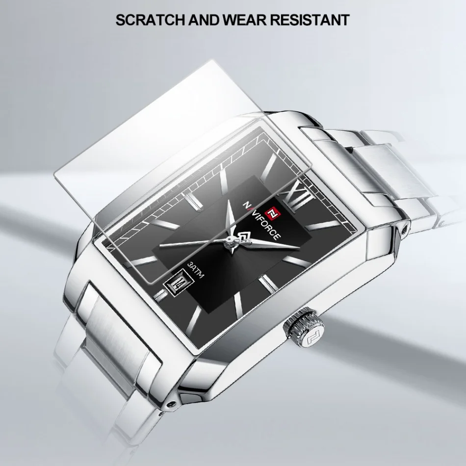 NAVIFORCE Luxury Couple Watch Stainless Steel Lover's Date Watches Quartz WristWatch For Women Men Simple Waterproof Clock Gift