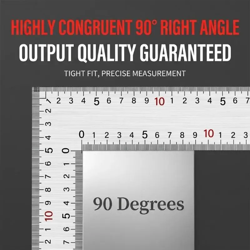 31BA L Shaped Ruler Steel Measuring Square Ruler with Double Sided Scale