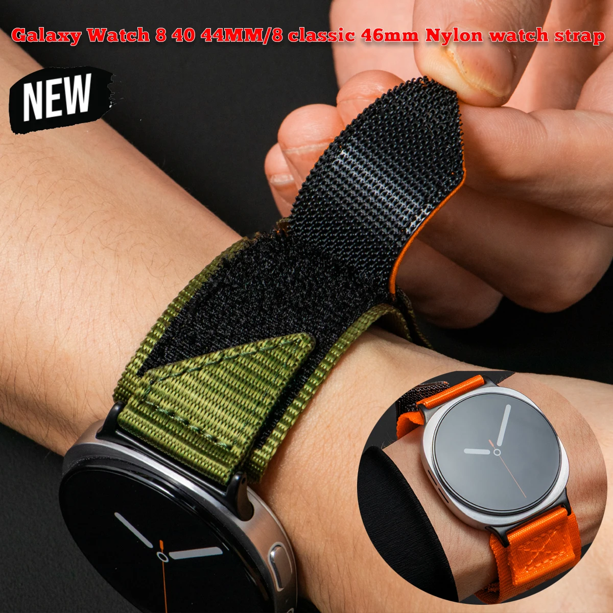 

Nylon Band for Samsung Galaxy Watch 8 40 44mm 8 classic Loop Sport Strap Wristband for galaxy 8classic 46mm Bracelet Replacement