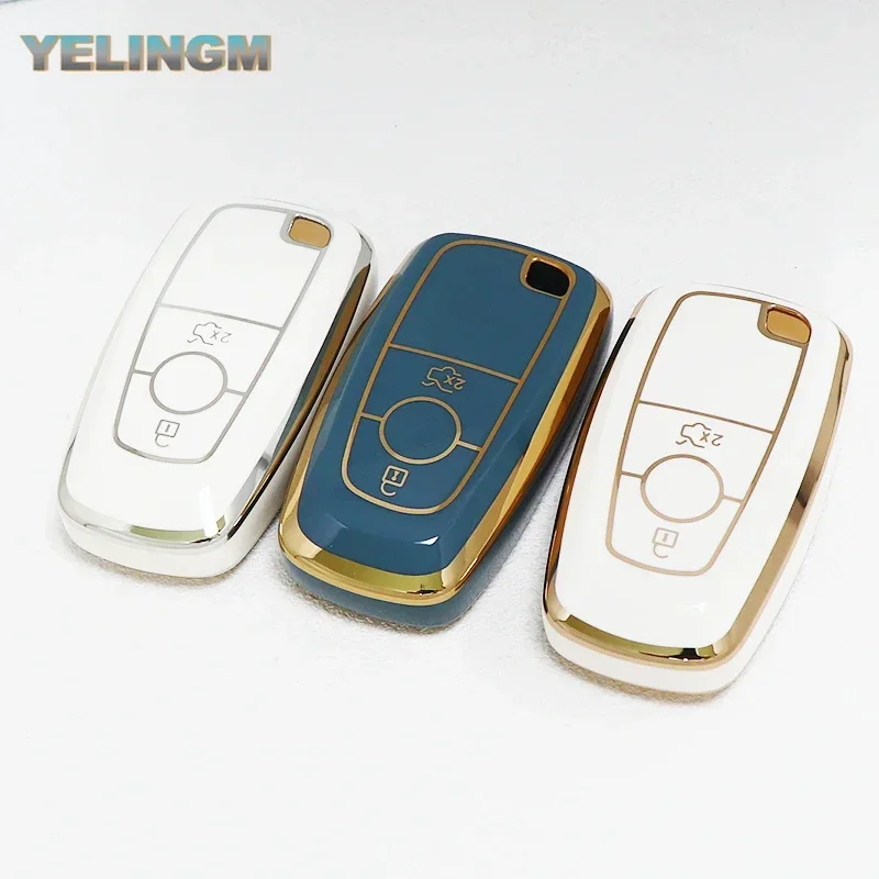 2 Button TPU  Car Key Case Cover for Ford Explorer Mustang Fusion Escape F150 F250 F350 F450 F550 Ford Raptor 2020 2021 Keychain