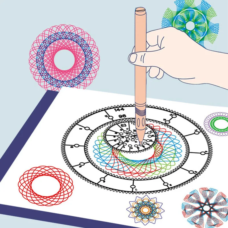 Funny Interlocking Gears Wheels Spirograph Drawing Toys Set Creative Educational Toy for Children Painting Drawing Accessories