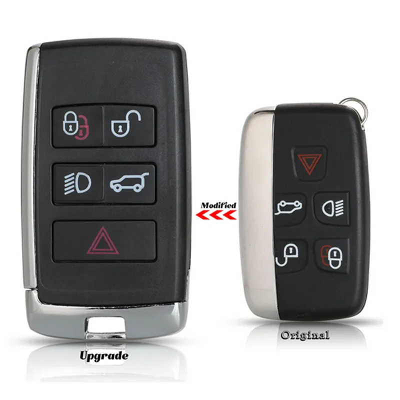 

jingyuqin For Land Rover Range Rover LR2 LR4 For Jaguar F-Pace F-Type XE XF XJ Upgraded Remote Key Shell Case Fob For KOBJTF10A