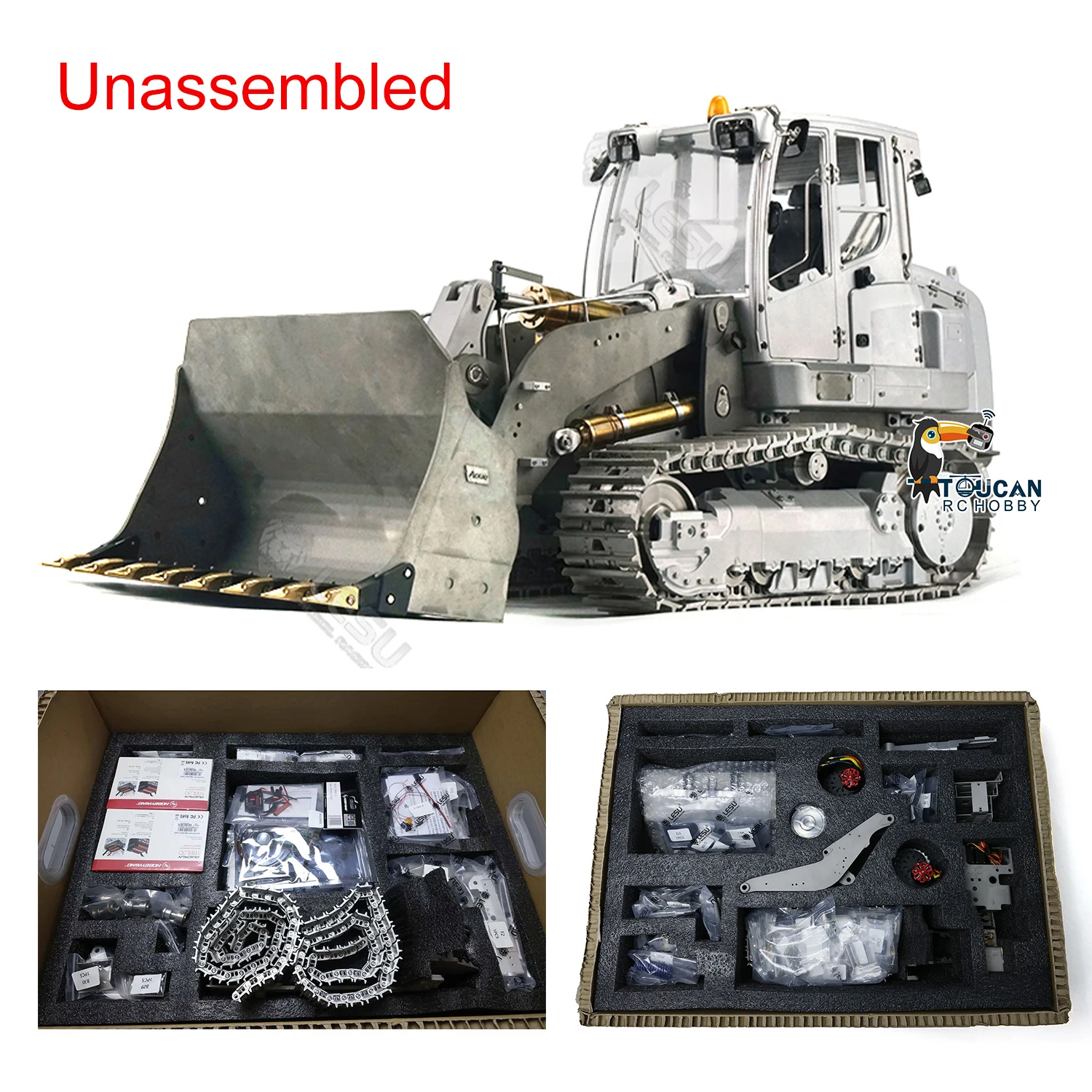 1/14 LESU Earth Mover Truck 636 Metal Hydraulic Tracked KIT RC Loader Lights Sound System KIT Motor Pump Toys for Boys TH20448