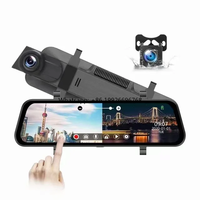 

Dash Cam Front and Rear 1080P 10" Inch Stream Full Hd Touch Dual Lens Car 1080p Camera Dash Cam Car Black Box Vehicle Dvr Mirror
