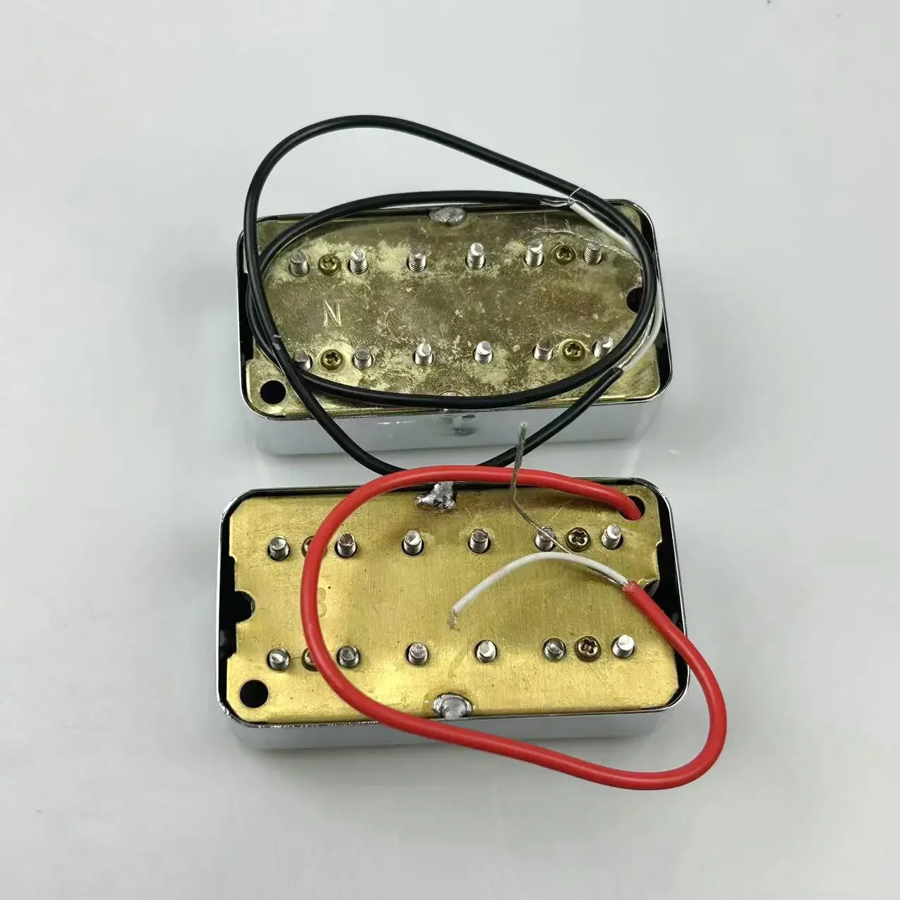 Chrome FilterTron Style Guitar Pickups Set - Vintage Sound Hand Wired for That Classic Tone