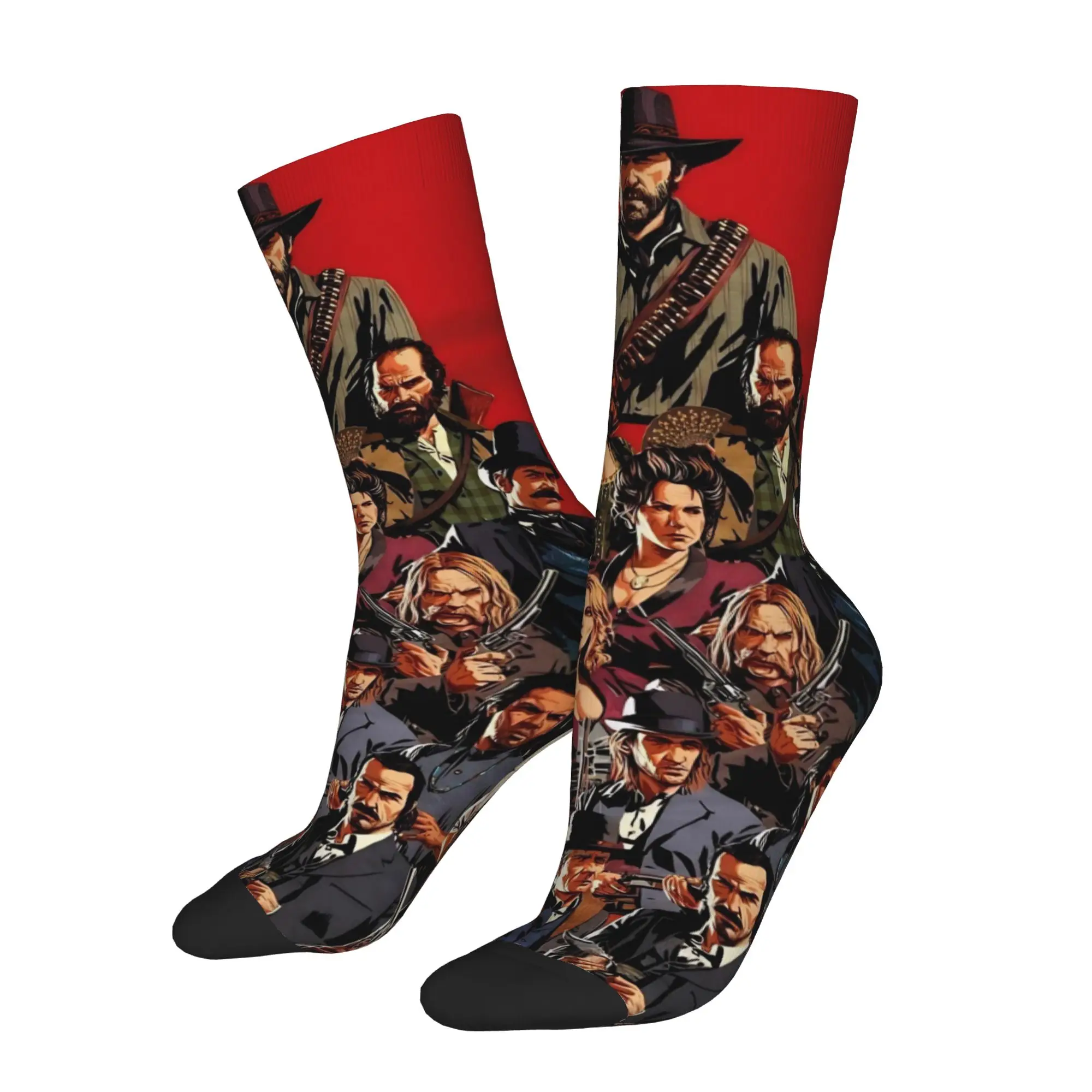 Autumn Winter Harajuku Women Men Red Dead Redemption Socks John Abigail Jack Sweat Absorbing Soccer Socks