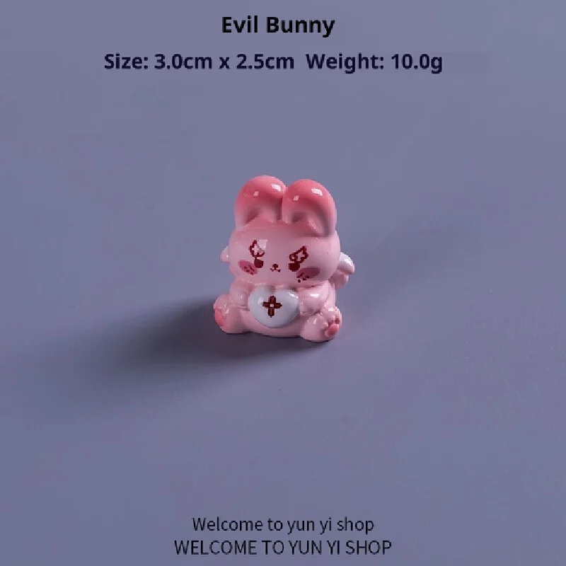 تمثال أرنب كرتوني رائع لتزيين الحديقة، إكسسوار مثالي لتزيين سنة الأرنب، لعبة قطيفة على شكل حيوان لطيف باللونين الوردي والأسود #5