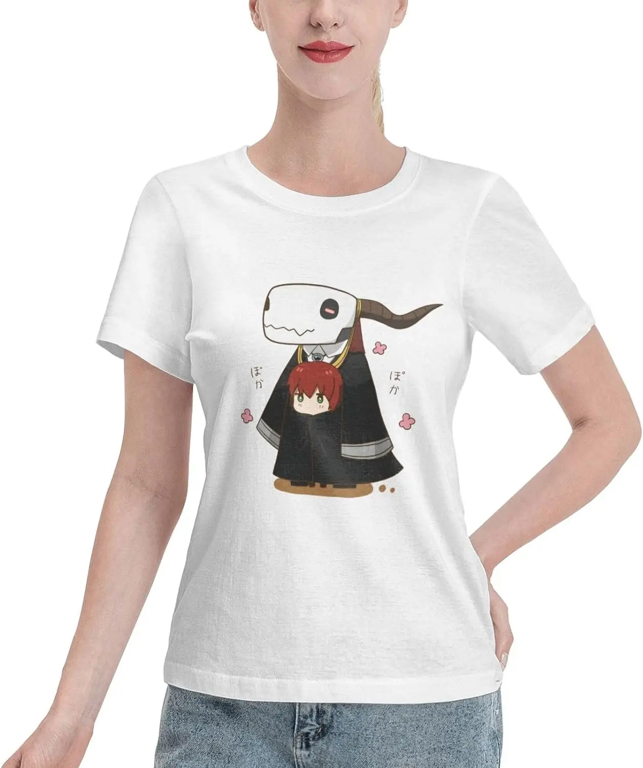 

Anime The Ancient Magus' Bride T Shirt Womens Summer Cotton Tee Round Neck Tops Casual Short Sleeve Shirts