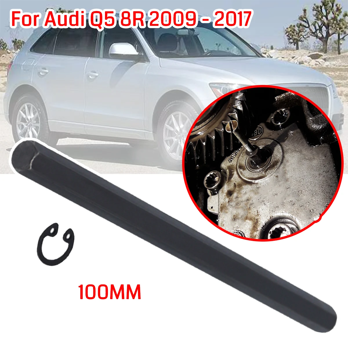 

100MM Oil Pump Drive Key Engine Parts for Audi Q5 8R 2009-2017 2.0TDI Hex Oil Pump Balance Shaft with Securing Ring Circlip Car