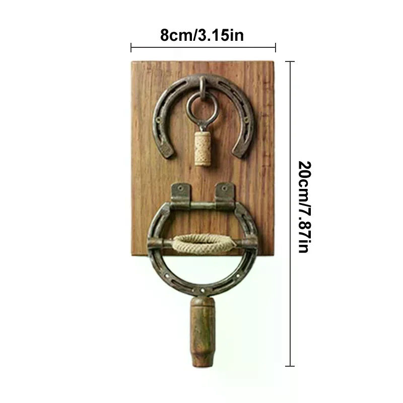 Kitchen Rustic Horseshoe Wine Opener  Wall Mounted, Vintage Industrial Decor Wine Bottle Opener Unique Gift for