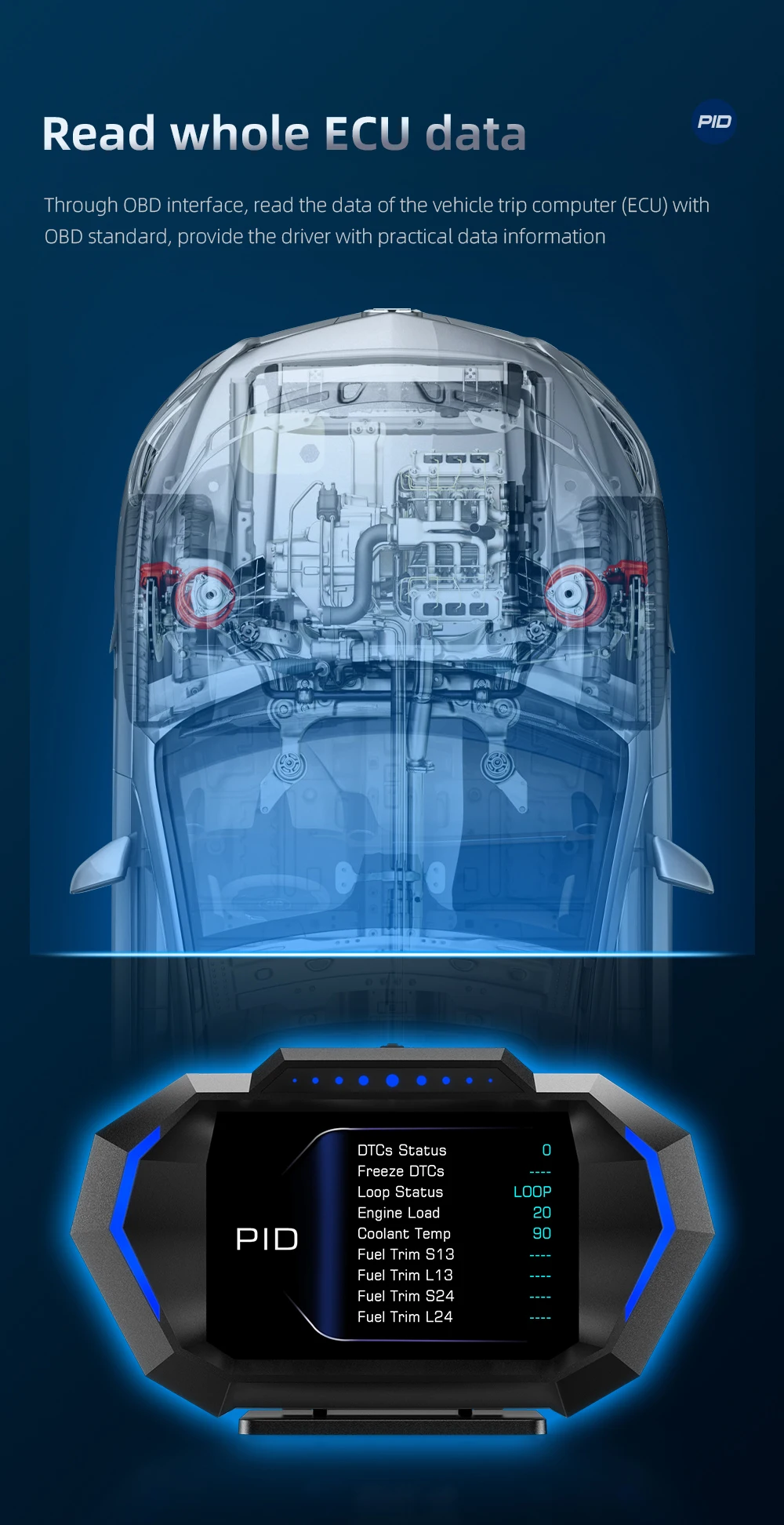OBDII Smart Digital Tachometer Meter HUD P24 Auto Head Up Display OBD + GPS System Neigungsmesser Kraftstoff Verbrauch Übergeschwindigkeit alarm – Detail 23