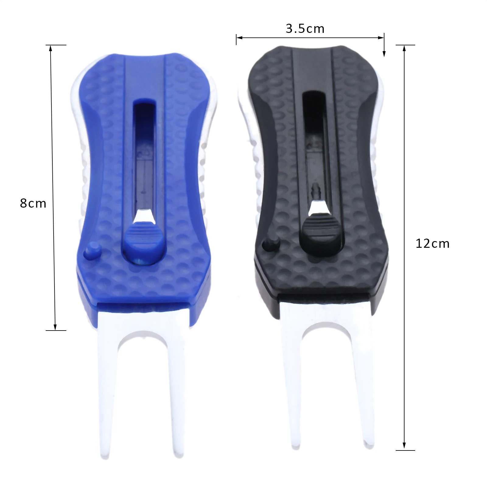 Stainless Steel Foldable Golf Ball Pitch Marker Repair Divot Tool Portable Switchblade Golf Putting Green Fork Repair Divot Tool