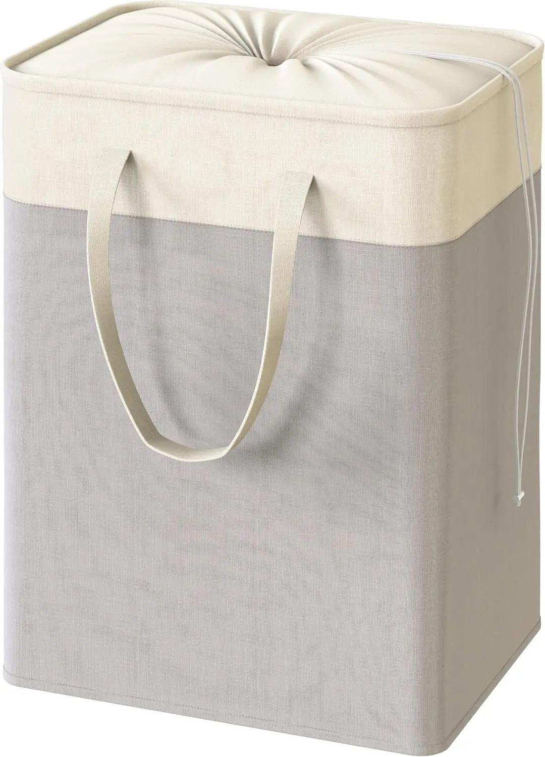 

Складная корзина для белья Simple Houseware 75 л, прямоугольная хлопковая корзина с завязками и ручками, серая