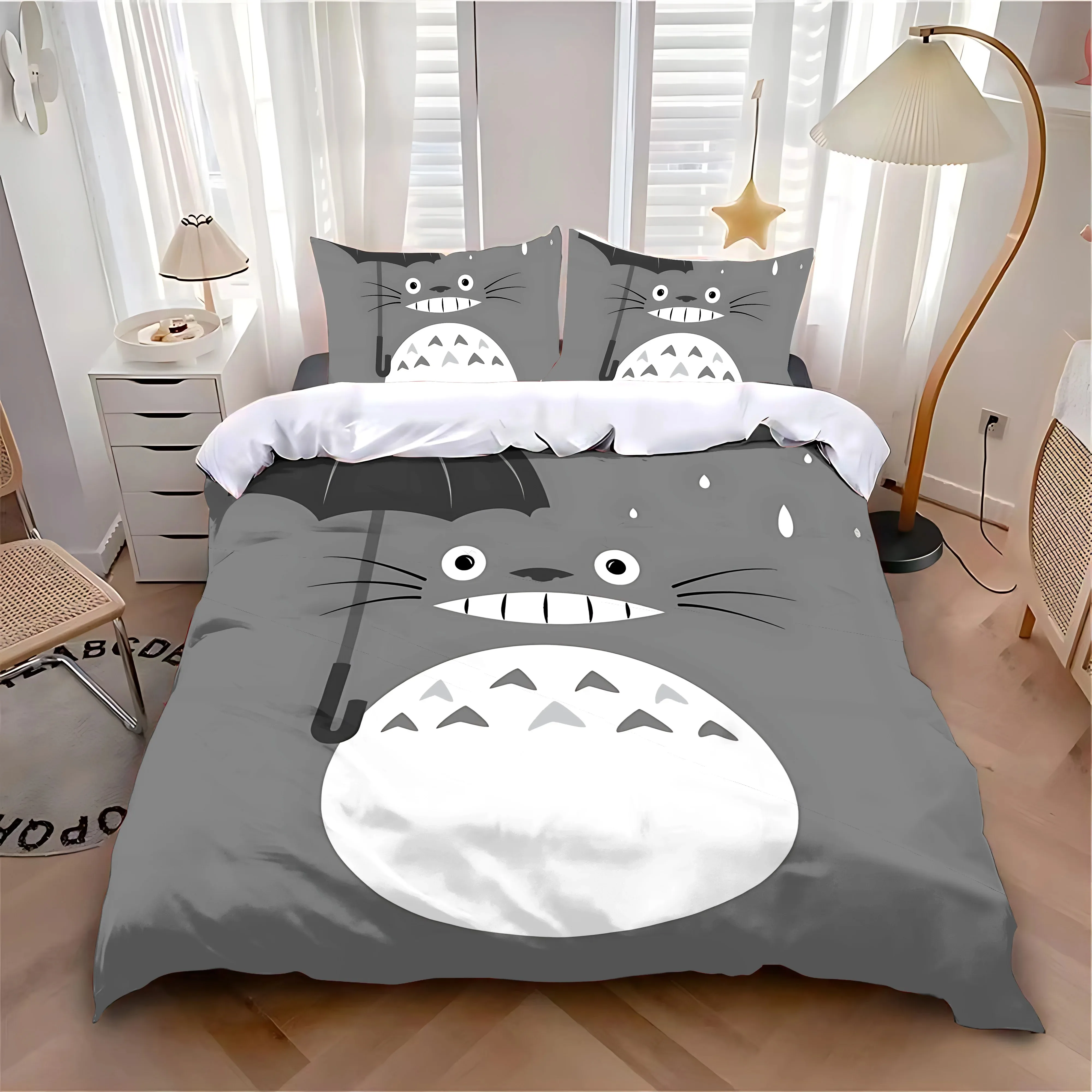 Аниме пододеяльник наволочка комплект постельного белья Kawaii T-TotoroS украшение для спальни для взрослых детский одинарный двойной большой размер подарок