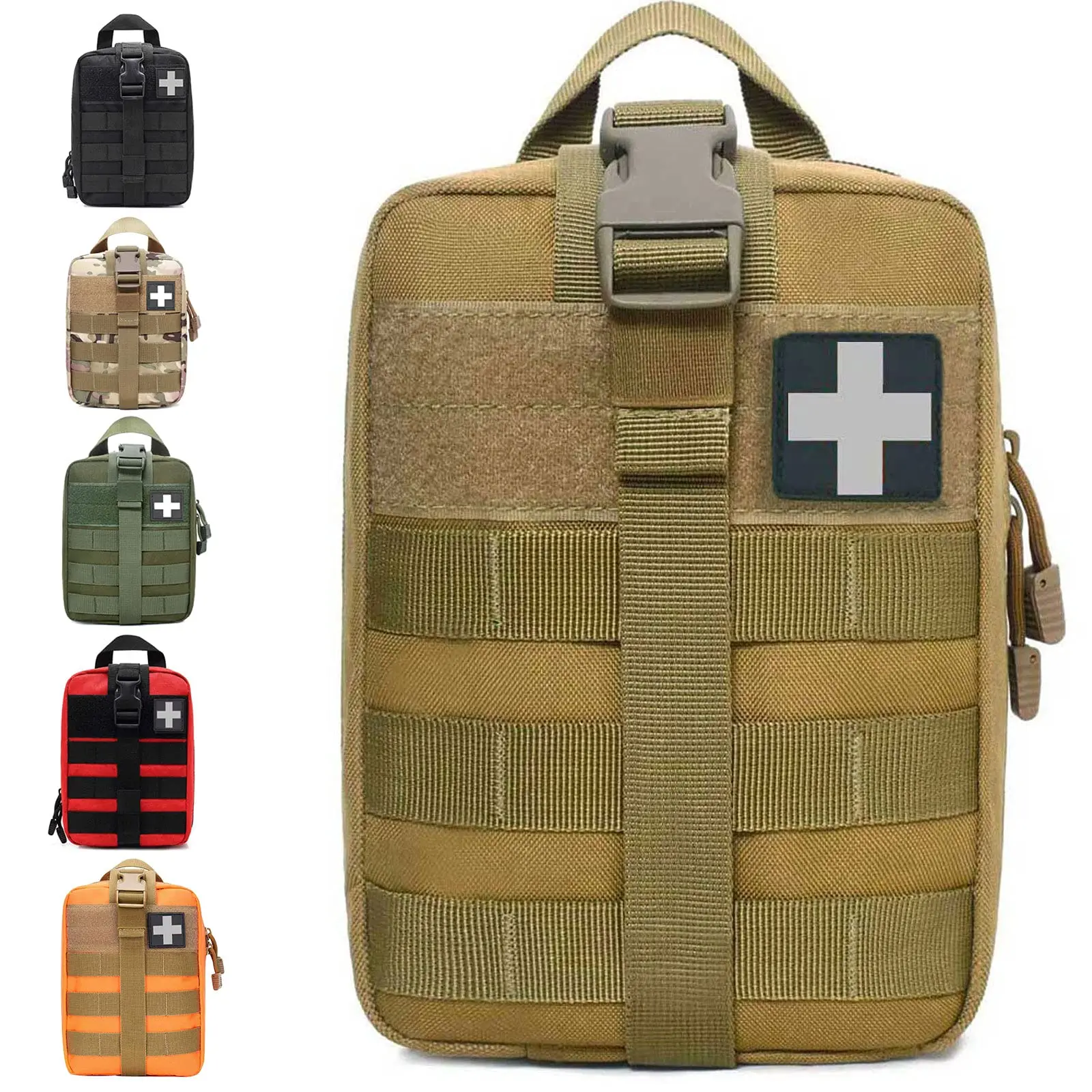 Molle Ifak Pouch Rip Away Tactical Tear Away Medical Pouch Empty Military First Aid Pouch Bag Only for Camping Hiking Travel