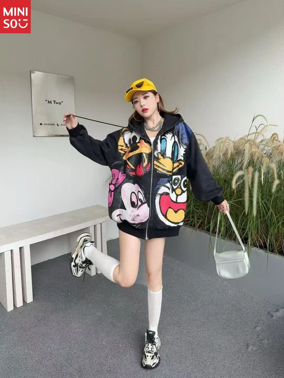 Disney2025 الربيع والخريف جديد عارضة الدنيم سترة الملابس النسائية حجم كبير فضفاض الأزياء تنوعا BF نمط سترة أعلى #4