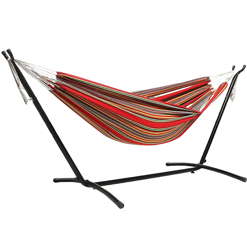 Columpio para acampar al aire libre, marco de hamaca portátil de Metal, soporte de suelo de hierro, muebles plegables extraíbles para interiores y