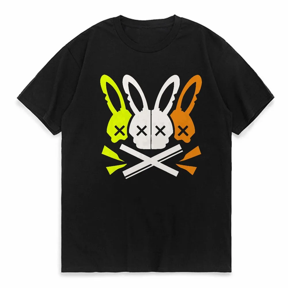 

summer loose fit large Rabbit Skull Graphic printed t shirt fashion casual sports round neck short sleeved T-shirt women tees