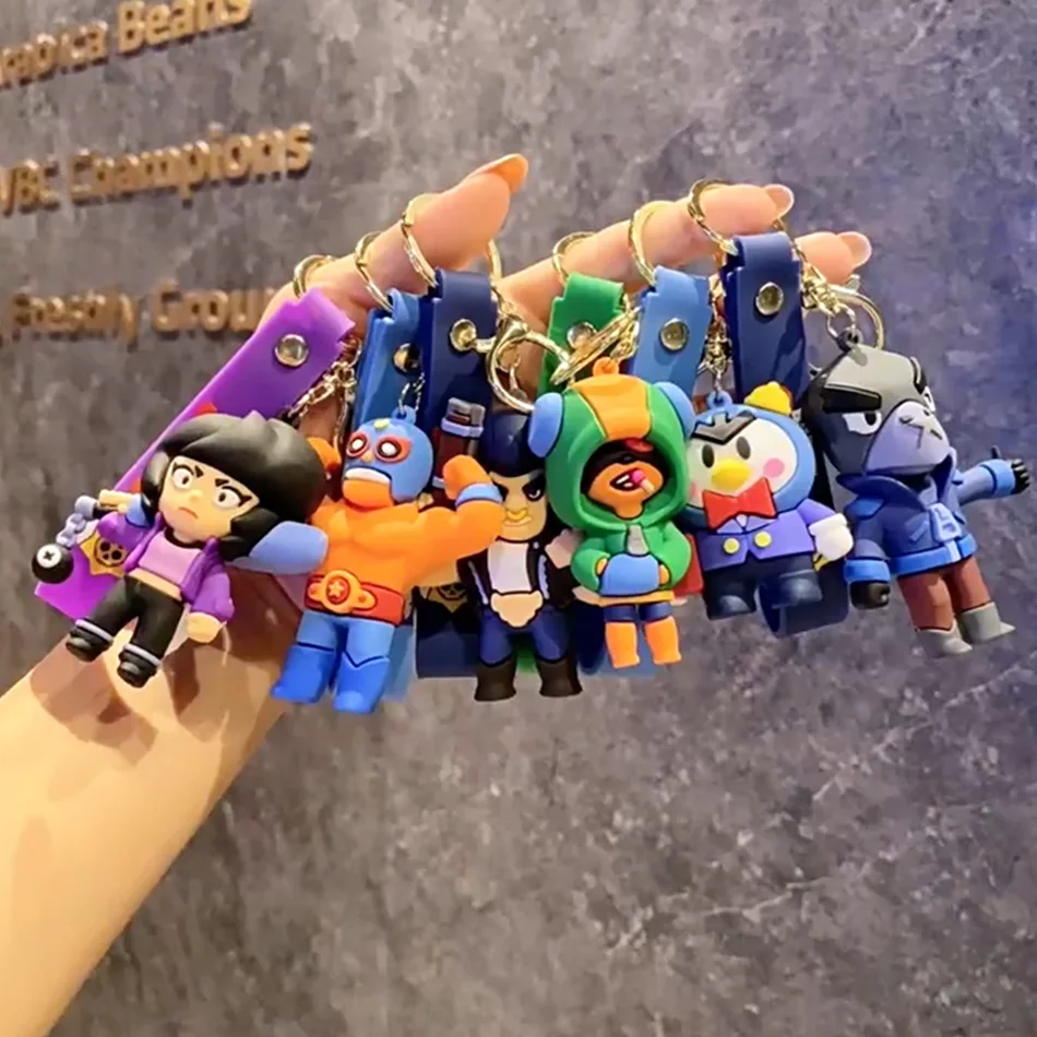 1-5pcs Blind box Creative Cartoon Brawled Stars Doll Pendant Bag Car Keychain Accessori Wholesale Children Birthday Gifts