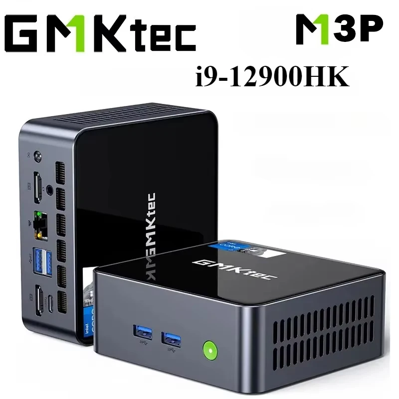 GMKtec M3 Plus Core i9-12900HK Mini PC Windows 11 Pro DDR4 3200MHz NVMe SSD WiFi6 BT5.2 Dual Fans Tri-Display Game Computer