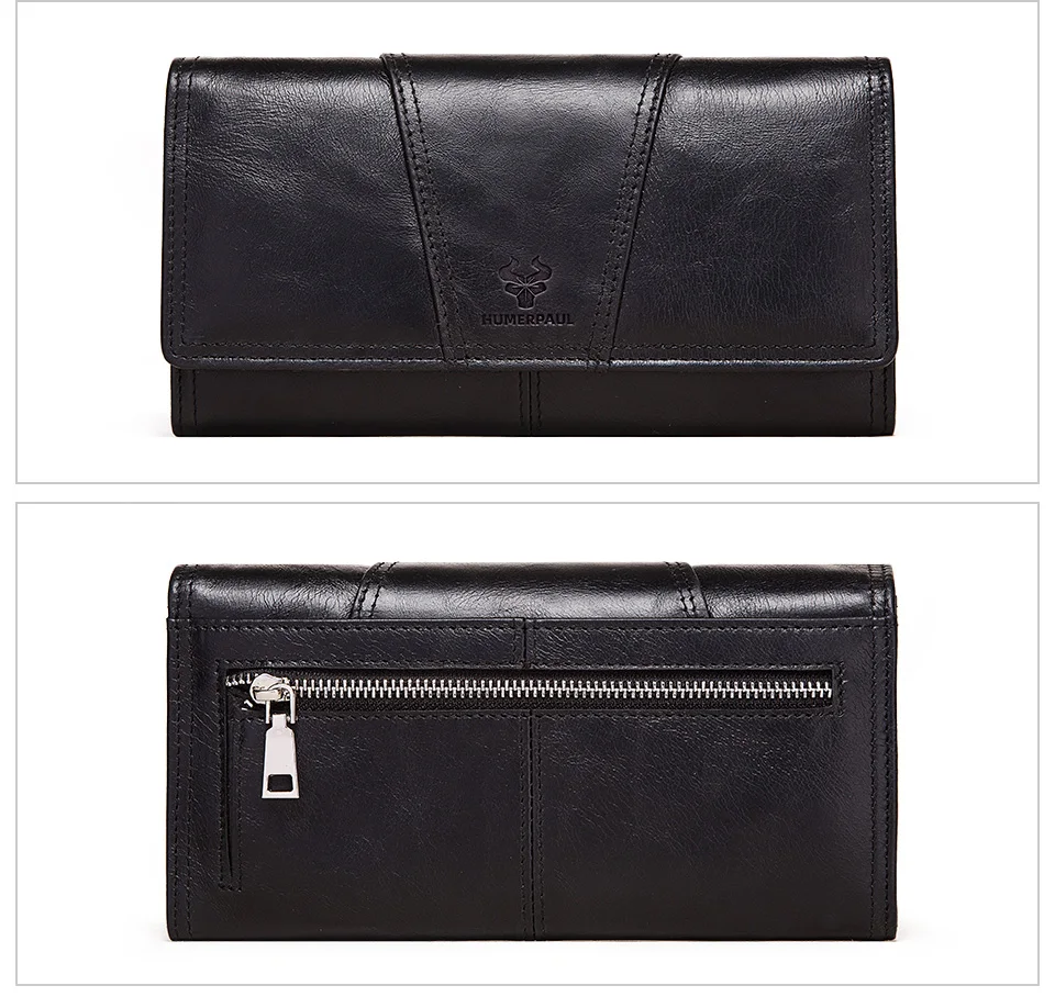 KAVIS 100% Echtes Leder Frauen Geldbörsen Lange Mit Handy Halter Weibliche Handliche Brieftasche Für Mädchen Dame Geld Tasche – Detail 17
