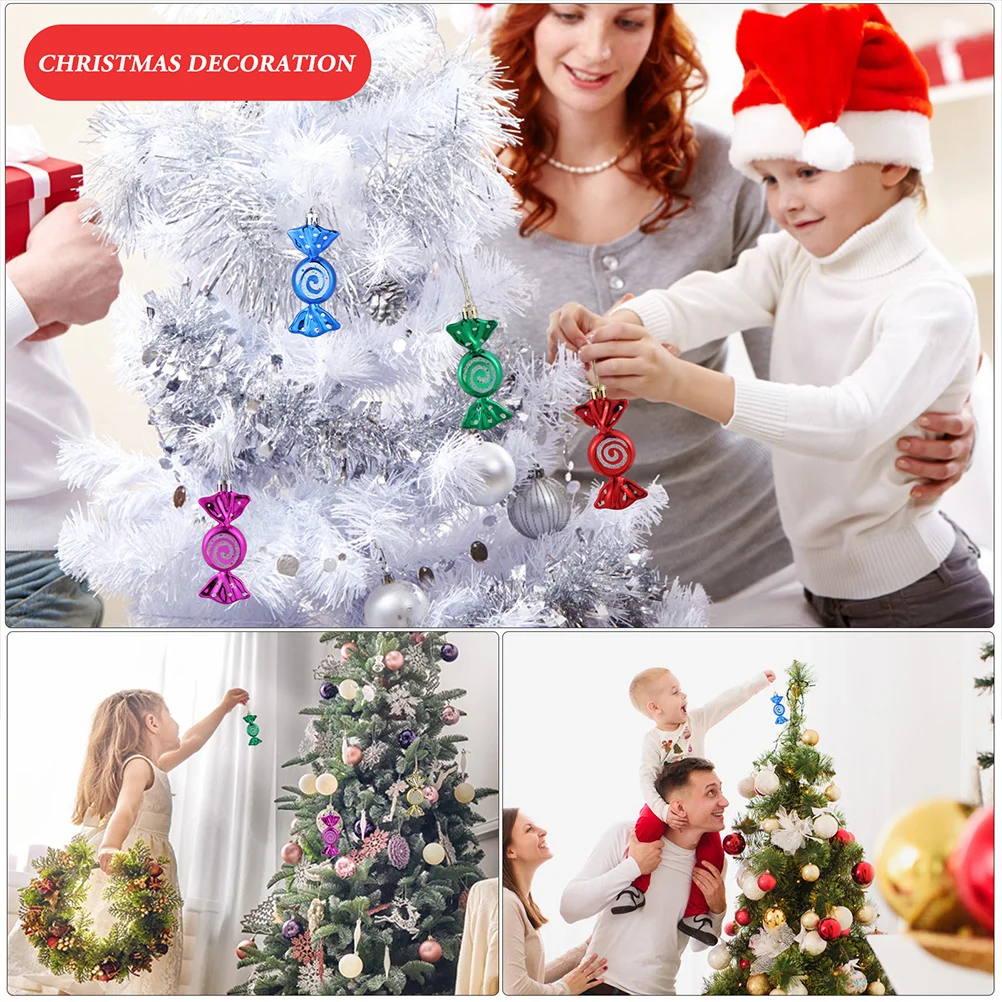 

18Pcs Christmas Candy Hanging Pendants Colorful Xmas Ornaments for Tree Party Banquet Wedding Decoration