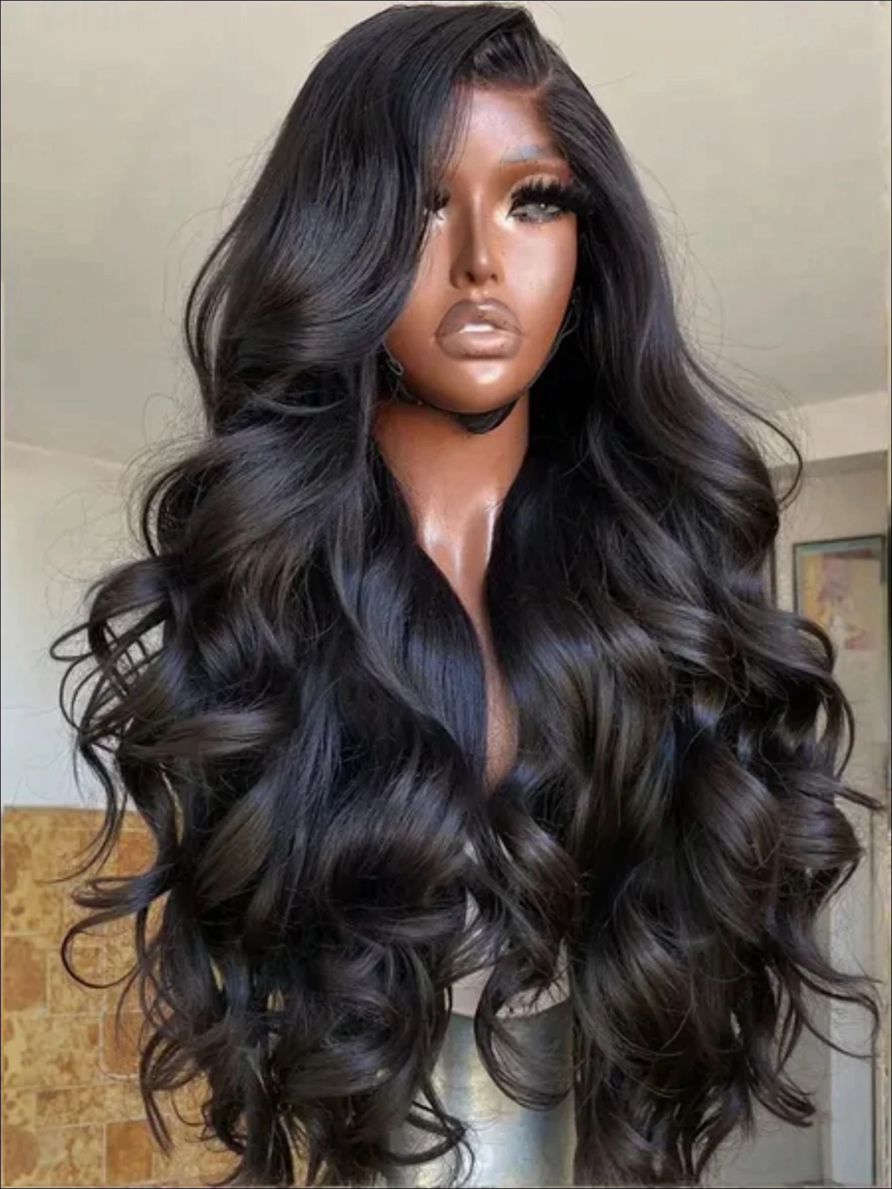 

Loose Wave 13X4X1 HD Full Lace Frontal Synthetic Wigs For Women Preplucked With Bleached Knots Heat Resistant Fiber Soft Hair