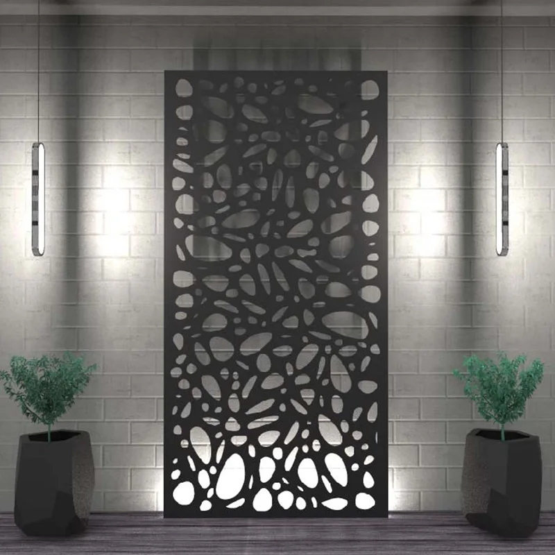 hotel decorative floor to ceiling stainless steel laser cut partition wall panel divider