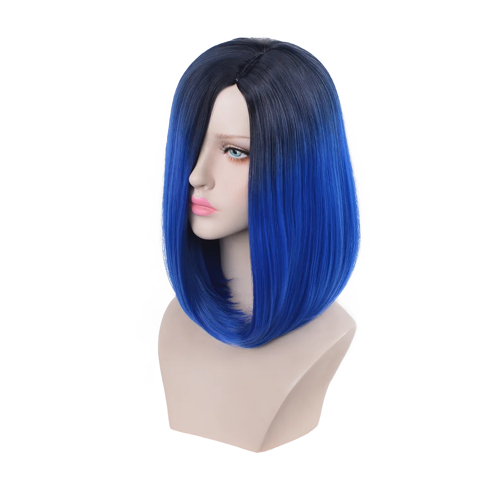 Xi.Rocks Multi Attribute Synthetic Short Straight Bob Wig Ombre for Black White Women Hair Multiple Colors