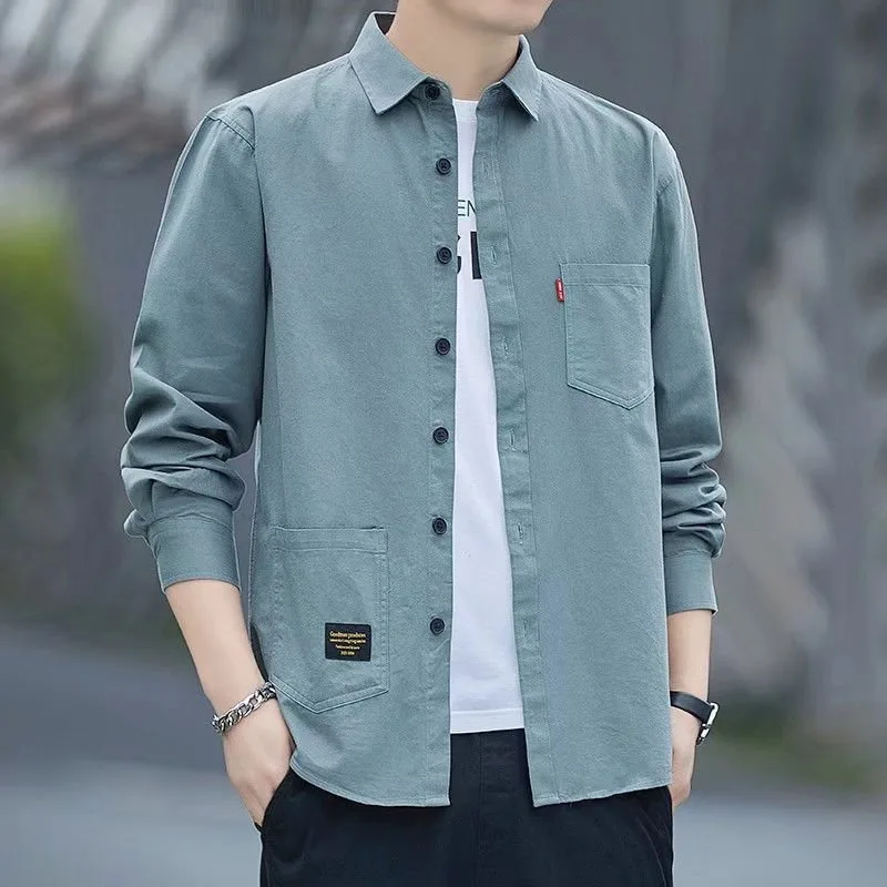 Men's Casual Long Sve Work irt Thin Cotton Durable Outdoor Loose Fit Sun Protection irt Easy Care Stand Sle