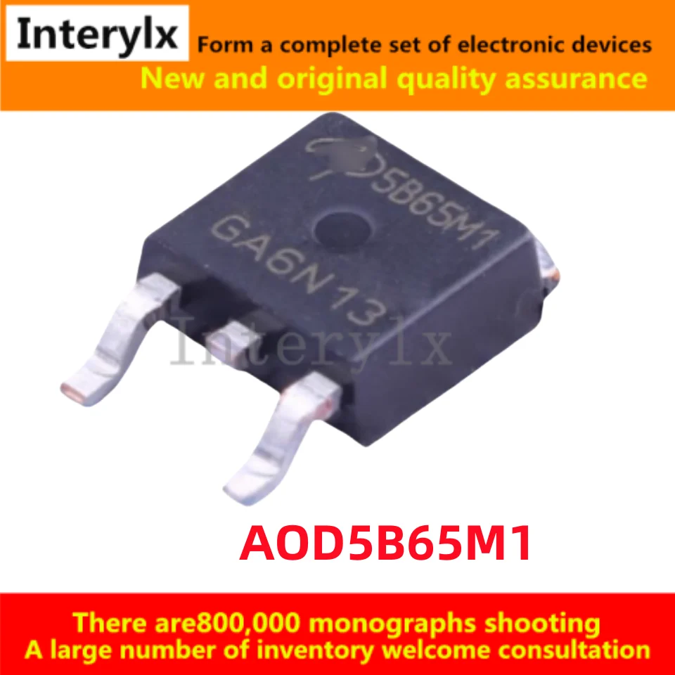 

10-50Pcs/Lot Brand new original AOD5B65M1 silk screen 5B65M1 D5B65M1 10A/650V ICBT tube TO-252-2