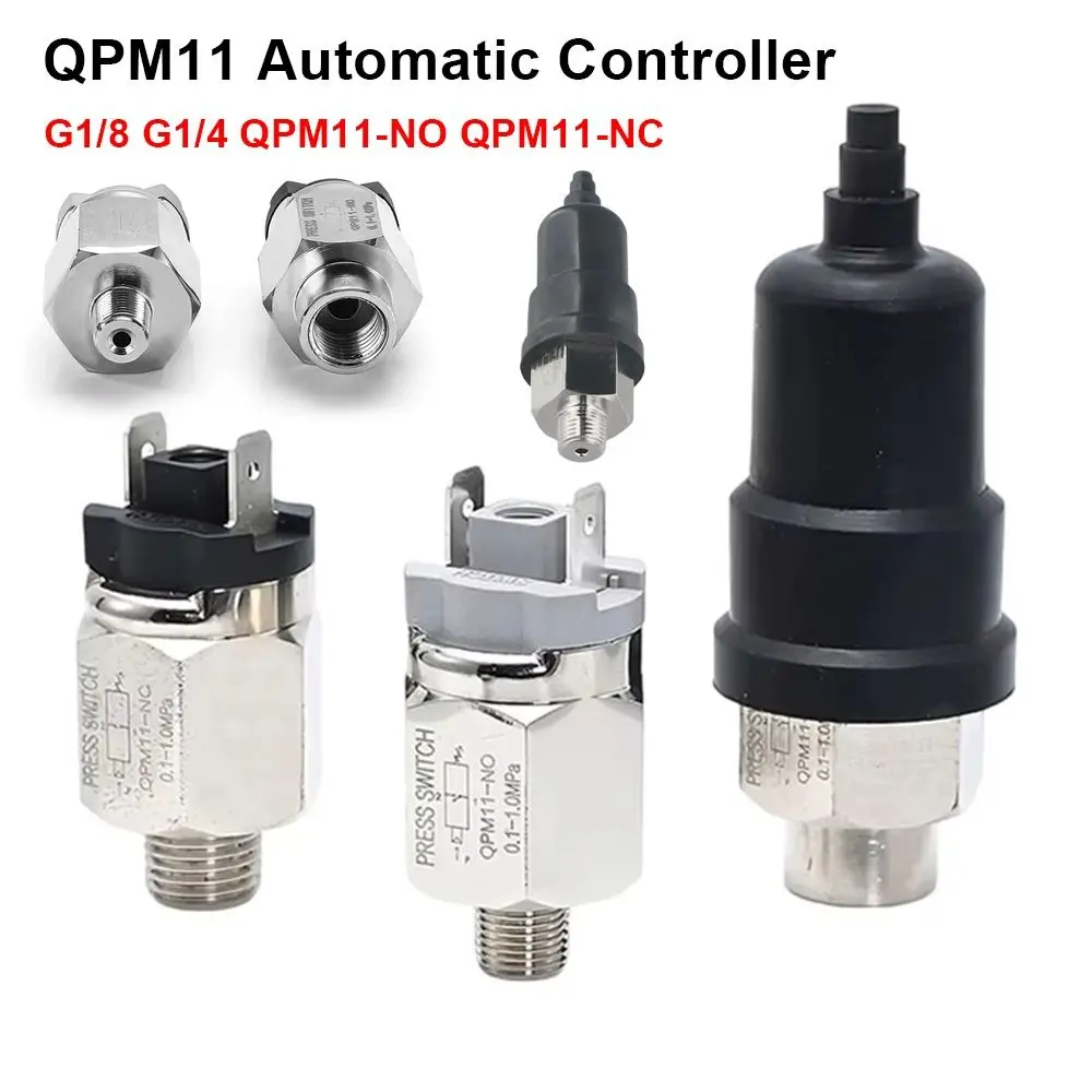 

1Pcs QPM11-NO QPM11-NC Air Pressure Switch Adjustable 0.1-1Mpa QPM11 Automatic Controller G1/8 G1/4 Hydraulic Diaphragm