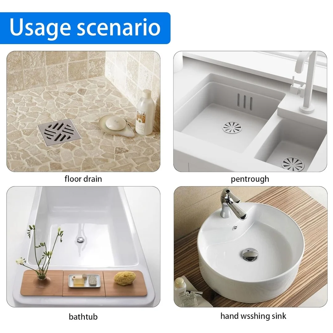 50 disposable floor drain stickers，hair catcher for shower drain pipes，suitable for sewer filters，kitchen，sink floor stickers