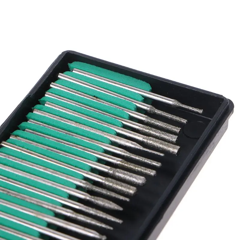 F92C Diamond Grinting Bits 2,35 мм хвостовика для полировки полировки резьба гравюры 30Set