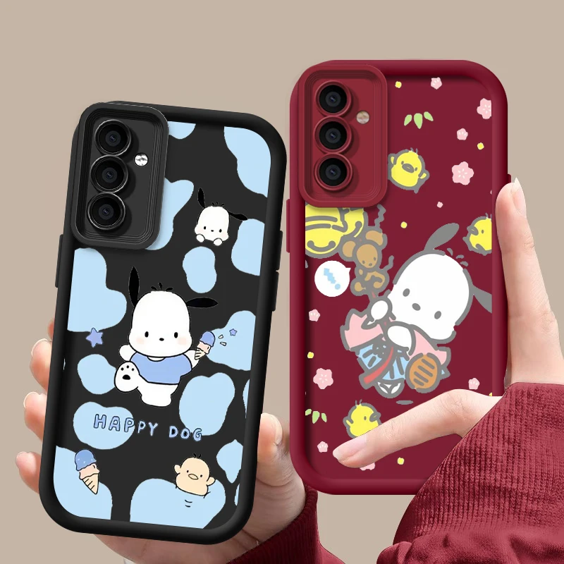 Cartoon Pochacoo For Samsung Galaxy S24 S23 S22 S21 S20 Ultra Plus FE A52 A53 A54 A71 Eye Ladder Phone Case