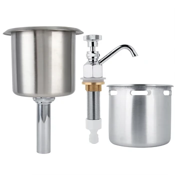Coffee Shop Accessory Dipperwell Dipperwell Set Stainless Steel Dipperwell Set Faucet Sink Coffee Shop Accessory Washing Tool