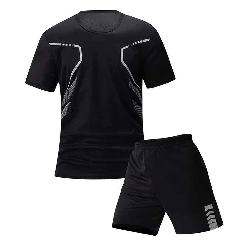 2024 New Men\'s Fitness 3D Printed Set Men\'s Casual Sportswear Set Oversized Sportswear Short Sleeved T-Shirt+Shorts 2-Piece Set