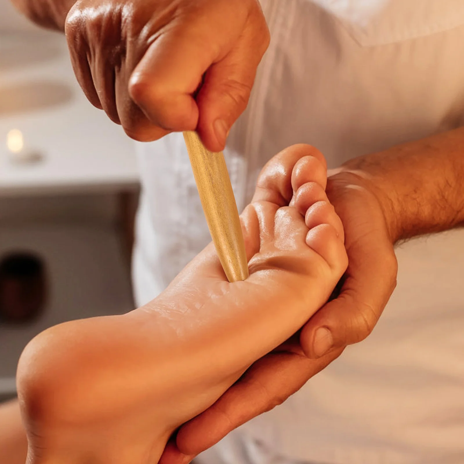 

2Pcs Wooden Acupressure Massage Sticks Hand Foot Massager Natural Wood Tool Improve Circulation Relieve Stress Blood Flow