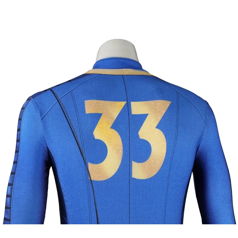 Kostum Cosplay pria Vault 33 Cosplay penyamaran jatuh pria Vault Dweller Out 3D baju Jumpsuit gambar cetak setelan Con Komik Halloween