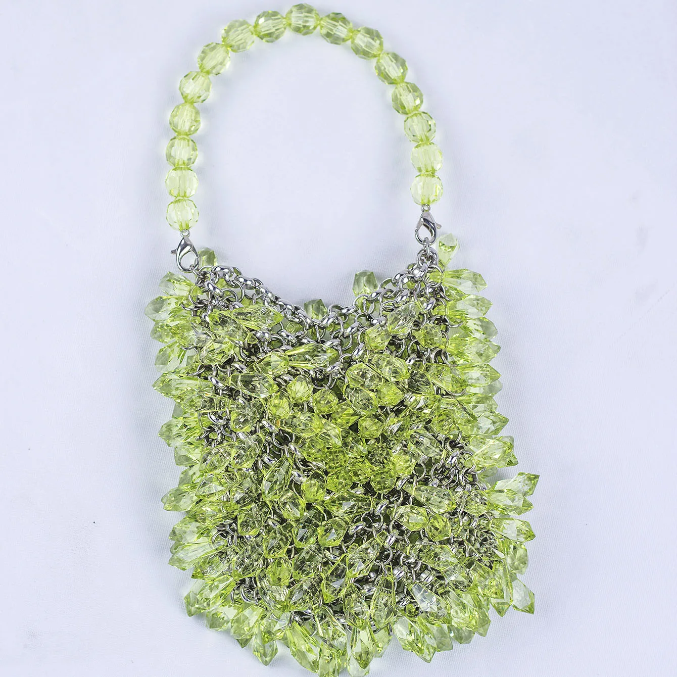 Acrylic Beading Women's Handbag French Hand Woven Tassel Evening Bag Fashionable Luxurious Design Elegant Beach Style Clutch Bag - view 6