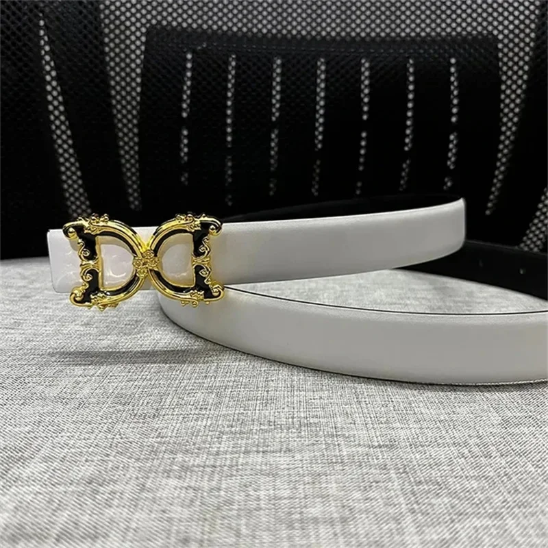 Dames Riem Luxe Merk Dikke Dubbelzijdige Riem Voor Vrouwen Design Elegante 2.5Cm Brede Vrouwelijke Riem