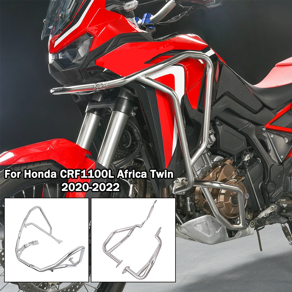 

CRF1100L Upper Lower Engine Guard Highway Crash Bar For Honda CRF 1100L Africa Twin 2020 2021 2022 Bumper Protector Accessories