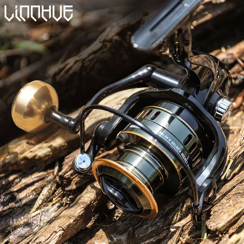 LINNHUE Fishing Reel HE500-7000 Metal Spool Eva Grip Spinning Reel for Carp Fishing Equipment Max Drag 10kg Reel Fishing