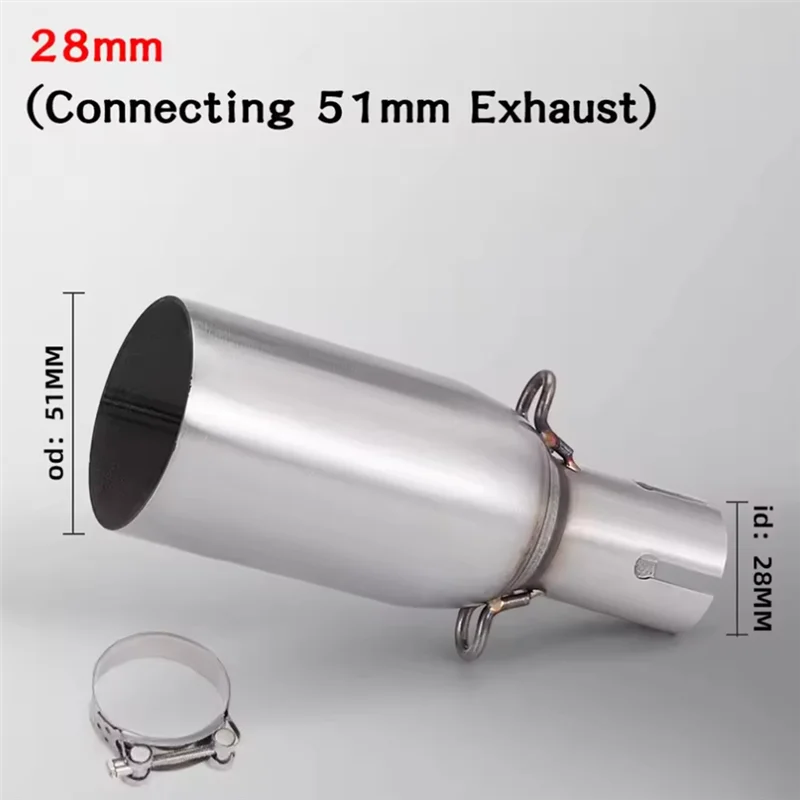 

Motorcycle Modification Exhaust Pipe Middle Section 28Mm Adapter 51Mm Exhaust Non-Destructive Install