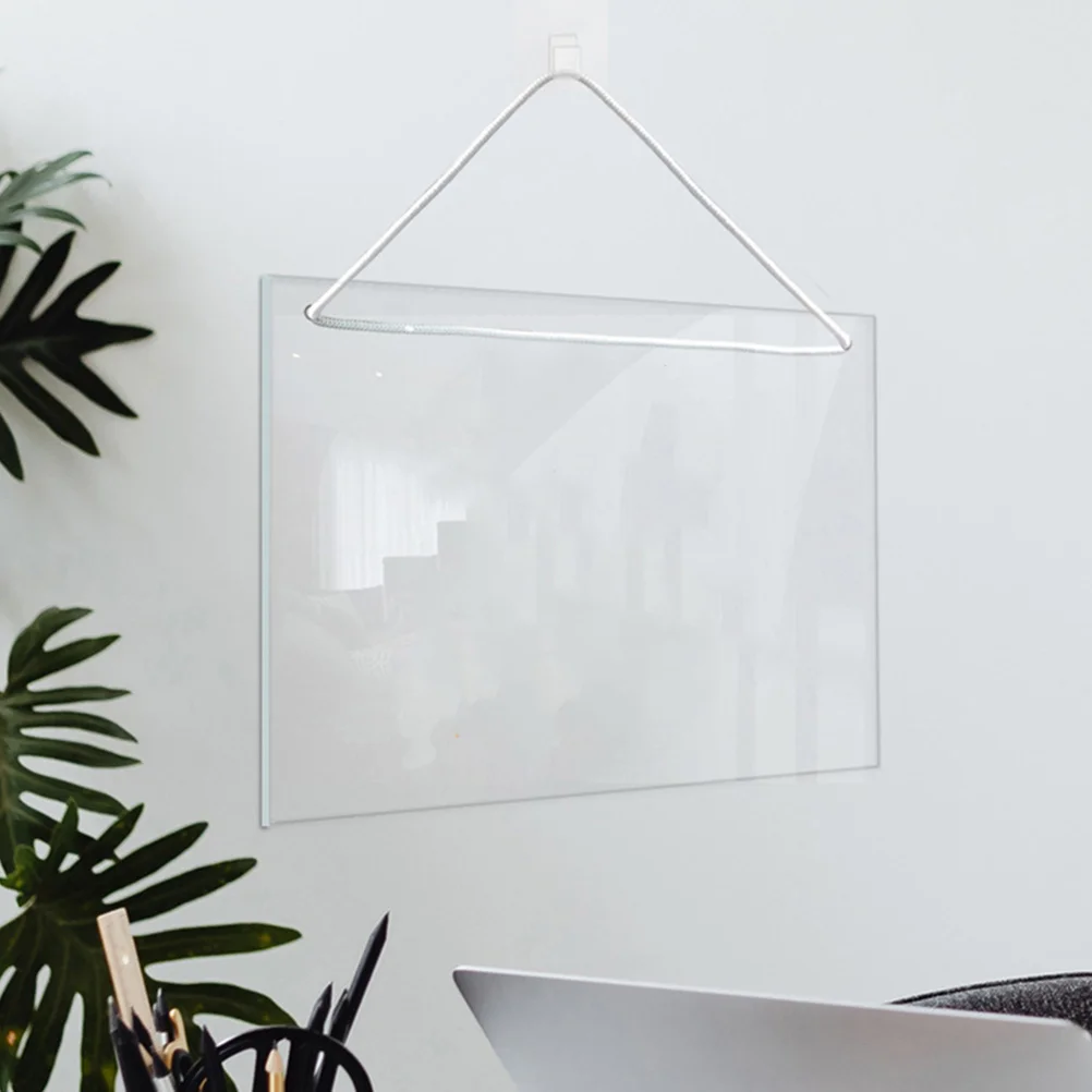 2Pcs Transparent Acrylic Whiteboard for Home Office Daily Planning Notetaking Easy to Clean Whiteboard Acrylic Board