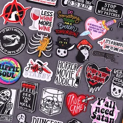 Animal Cat Patch Horror Movie/Punk Patch Iron On Patches For Clothing Thermoadhesive Patches On Clothes Letter Ironing Sticker