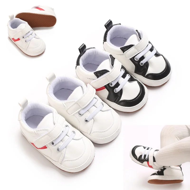 

Fashion New Style 0-1 Year Old Baby Spring And Autumn PU Soft Soled Walking Shoes For Boys And Girls Anti Slip Sports Shoes For